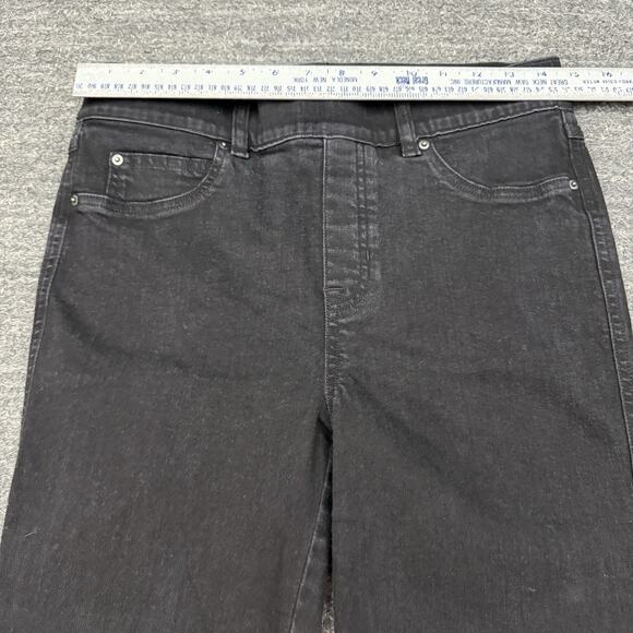 Spanx Flare Jeans Women Medium Black Pull On Stretch Denim Slimming Shaping - Picture 3 of 11